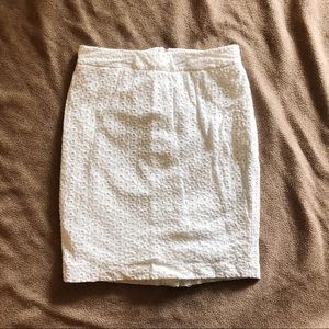 FOREVER 21 eyelet midi pencil skirt in white